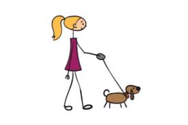 Clifford cartoon the big red dog free cross stitch pattern one hundred stitches size. Stick Women Walking Dog Svg Cut File By Creative Fabrica Crafts Creative Fabrica