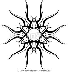 These lavish emblems radiate with urbane energy. Sun Tribal Tattoo Design Vector Art Illustration Canstock