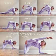 How To Extended Blanching Lizard Pose Extended Balancing Lizard Pose Is A Great Stretch For The Hip Fle Cool Yoga Poses Acro Yoga Poses Advanced Yoga