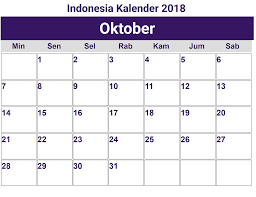 Los calendarios están en blanco e imprimibles. Kalender Oktober 2018 Indonesia Calendario 2018 Calendario Octubre