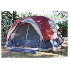 High Sierra 2 Room 10x13 Family Dome Tent Red Blue Tan Tent Dome Tent Red And Blue