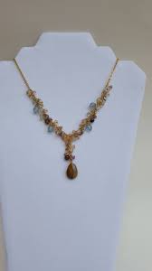 Authentic Gold Tone Avon Necklace Tiger S Eye Multi Color Etsy Natural Beads Necklace Gemstone Beads