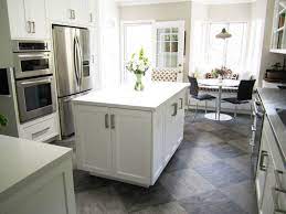 Kitchen Stunning Kitchen Flooring Ideas For Cozy Cooking Space Elegant Kitchen White With Grey A White Tile Kitchen Floor Grey Kitchen Floor Kitchen Design