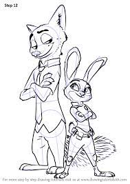 how to draw nick wilde and judy hopps from zootopia drawingtutorials101 com cute disney drawings drawing tutorial coloriage de la famille et des amis