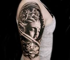 Led Coult Black And Gray Oriental Realistic Tattoo