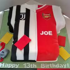 Icon sports compatible with juventus f.c. Arsenal And Juventus Football Shirt Cake For Joe S 13th Birthday Shirt Cake Happy 13th Birthday 13th Birthday