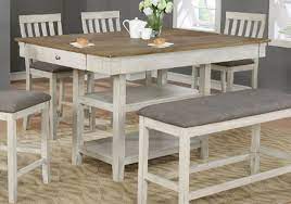 • scrolled base, bowed metal supports and exposed why we love this: Nina White Rectangular Counter Height Dining Room Table Lexington Overstock Warehouse