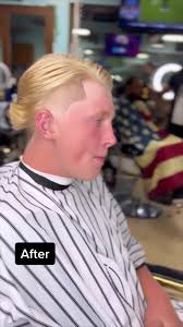Comment what you think about his new look?🧐 #MadewithKAContest #highschool  #senior #bowlcut #blonde #fyp #foryou #barbershop #viral_video  #hairtransformation #taperfade #viral #tiktok