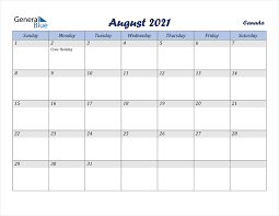 Download free august 2021 calendar australia. Canada August 2021 Calendar With Holidays