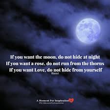 If You Want The Moon Do Not Hide At Night If You Want A Rose Do Not Run From The Thorns If You Want Love Do No Rumi Love Quotes Rumi