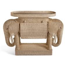 Iris Apfel Rattan Elephant Console Table Rattan Elephant Table Elephant Decor