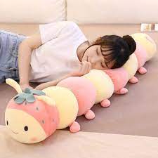 Cute Fruit Caterpillar Doll Plush Toy Comforts Children Sleeping Pillow Long Pillow Little Girl Doll Stuffed Plush Cute Fruit Plush Animals Soft Toy Animals