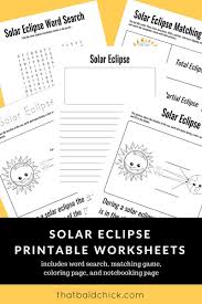 Solar eclipse coloring pages color easy for drawing.get drawing idea and crayon coloring here with solar eclipse, sunglasses kids, watch eclipse, sun moon earth line.free to open and print many color pages. Solar Eclipse Printable Worksheets That Bald Chick