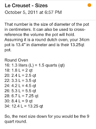le creuset size guide in 2019 le creuset dutch oven the 4