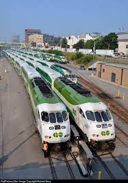 Go North Bathurst Yard Got 607 Got 664 Are Both In The New Paint Scheme As They Lay Over In The Go North Bathurst Yard Go Transit Model Trains Train