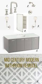 Mid century design philosophies revolve around integrating nature, blurring lines of inside and out, geometrics, light, views and simplicity. Mid Century Modern Bathroom Remodel Inspiration Pretty Prudent