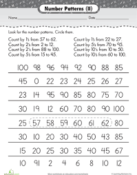 Number Patterns Find The Pattern Worksheet Education Com Number Patterns Pattern Worksheet Pattern