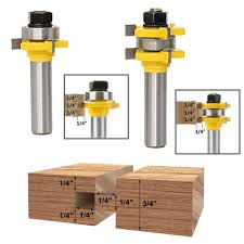 Bestgle Tongue And Groove Router Bit Set Of 2 Grooving Router Bit 3 4 Stock 3 Teeth T Shape 13 8 Inch Dia In 2020 Woodworking Tools Woodworking Router Bits Woodworking