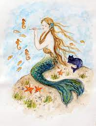 See more ideas about mermaid beach, beach crafts, shell crafts. Mermaid Card 5x7 Mermaid Art Beach Art From Original Etsy