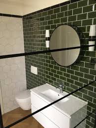 metrotegel victorian green met hexagon wit glanzende wandtegels van tegelinfo badkamer groen badkamer retro badkamers