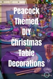 There are many stories can be described in camping themed table decorations. Peacock Themed Diy Christmas Table Decorations Jordan S Easy Entertaining