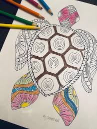This sea turtle coloring page is great for kids who love the ocean, animals and reptiles. Digital Download Adult Coloring Page Embroidery Pattern Sea Turtle Art Pdf Pattern Baby Sea Turtles Coloring Page Coloring Page Drawing Illustration Pen Ink Safarni Org