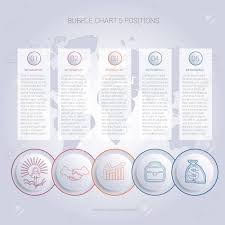Infographics Color Bubble Chart Template For 5 Positions To Use