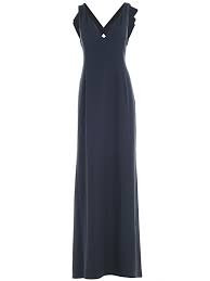 Massive selection of shoes from armani. Emporio Armani Abito Lungo Scollo Dt Particolare In Blu Modesens