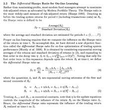 How is the sharpe ratio calculated? How To Calculate Differential Sharpe Ratio Quantitative Finance Stack Exchange