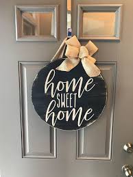 Home Sweet Home Sign Front Door Decor Year Round Wreath Round Wood Sign Wreaths For Front Door Home Swe Round Wood Sign Wood Signs For Home Diy Wood Signs