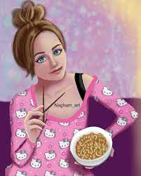 صور بنات كرتون حزينه رومانسيه رمزيات انمي كرتونيه cute girl drawing girly drawings fashion illustration watercolor