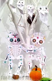 Day Of The Dead Paper Puppet Template Red Ted Art Make Crafting With Kids Easy Fun Tween Art Paper Puppets Puppets