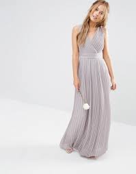 Tfnc Wedding Pleated Wrap Maxi Dress At Asos Com Asos Bridesmaid Dress Grey Bridesmaid Dresses Grey Maxi Dress