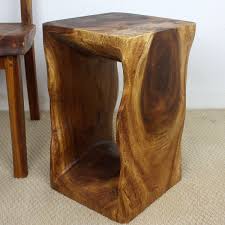 Haussmann Handmade 12 X 20 Natural Walnut Oiled Monkey Pod Wood End Table Thailand Walnut Tone Nat Wood Furniture Plans Wood End Tables Wood Furniture Diy