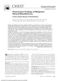 Other symptoms of peritoneal mesothelioma may include bowel obstruction, blood clotting abnormalities, anemia, and fever. Pdf Postmortem Findings Of Malignant Pleural Mesothelioma A Two Center Study Of 318 Patients