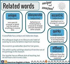 Related Words Unique And Unusual Enseigner L Anglais Apprendre L Anglais Cours Anglais