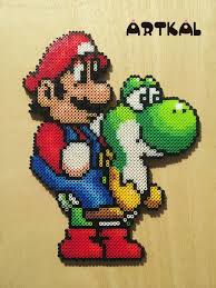 Mario Riding Yoshi Perler Bead Art Artkal Bead Mario