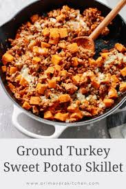Maybe you would like to learn more about one of these? This Healthy Ground Turkey Sweet Potato Skillet Recipe Will Be Ready To Dig Int Sweet Potato Skillet Sweet Potato Skillet Recipes Ground Turkey Recipes Healthy