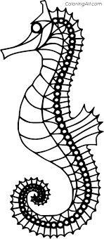 All coloring pages of animals that are made from many triangles, they call that geometric shapes. Seahorse Geometric Coloring Page Coloringall