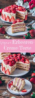 Erdbeer Sahne Torte Vegan Meine Rezepte Bianca Zapatka Erdbeer Creme Rezepte Erdbeer Sahne Torte
