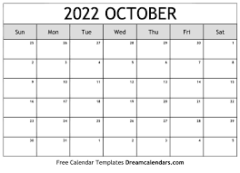 October 2022 Calendar Free Blank Printable Templates