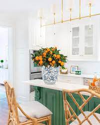 Green And White Kitchen With Blue And White Ginger Jar By Alexander Interiors Of Nashville Green Kitchen Island Home Decor Interior Design Kitchen