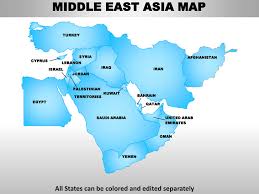 Destinations africa antarctica asia caribbean islands central america europe middle east north america pacific south america. Middle East Asia Editable Continent Map With Countries