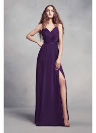 Photos purple wedding bridesmaid dresses. Charmeuse And Chiffon Bridesmaid Dress David S Bridal