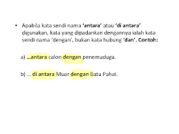 Kata sendi ialah kata tugas yang terletak di hadapan kata nama atau frasa nama. Kata Tugas Kata Hubung Kata Tugas Sebagai Penghubung