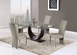 Round glass top dining room tables. Contemporary Half Moon Glass Table With Taupe Side Chairs Dining Table Design Modern Dining Table Glass Dining Room Table