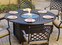 In addition to our online availability, we are able to quick ship and provide white glove delivery and setup for our outdoor fires, towers, and heaters. Fleur De Lis Living Slavens Patio Dining 60 Round Aluminum Propane Fire Pit Table Reviews Wayfair
