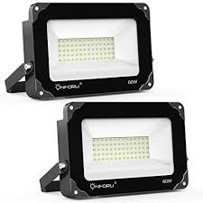 Onforu Lot De 2 Projecteur Led Exterieur 60w Lampe Mural 6000lm 5000k Blanc Froid Ip65 Etanche Eq Eclairage De Securite Projecteur Led Exterieur Projecteur Led