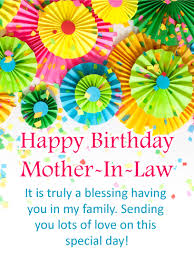 Birthday Wishes For Father In Law In Punjabi Colorful Rosettes Happy Birthday Card For Mother In Law Birthday Greeting Cards By Davia Birthday Cards For Mother Birthday Wishes For Mother Wishes For Mother