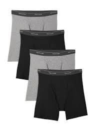 Fruit Of The Loom Mens Black Grey Boxer Briefs 4 Pack